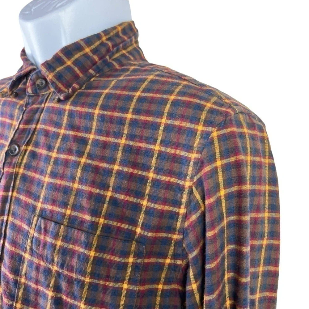 J.Crew Men’s Casual Shirt Button Down Plaid Brown Size S